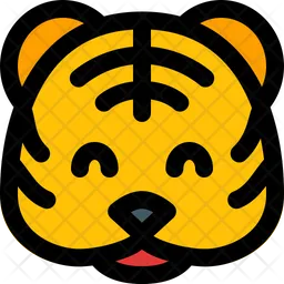 Tigre sonriendo Emoji Icono