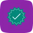 Timbre Valide Badge Icône