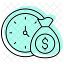 Time Is Money Color Shadow Line Icon Icon