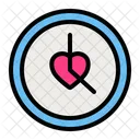 Time Clock Heart Icon