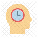 Time Clock Brain Icon