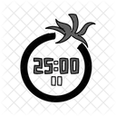 Black Monochrome Pomodoro Time Illustration Illustration Time Clock Clock Symbol