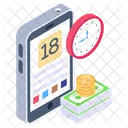 Financial App Time Is Money Mobile App Icon