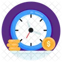 Business Time Time Is Money Financial Time Icon