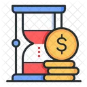 Time Is Money Hourglass Coins Icon