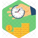 Time Is Money Clock Coin Icon