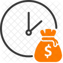 Time Is Money Clock Coin Icon