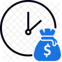 Time Is Money Clock Coin Icon