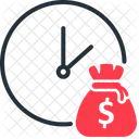 Time Is Money Clock Coin Icon
