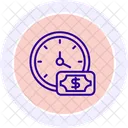 Time Is Money Black Outline Icon Icon