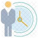 Time Management Clock Man Icon