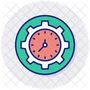 Time Management Clock Cogwheel Icon