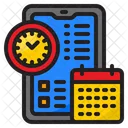 Time Management Clock Mobilephone Icon