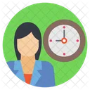 Businesswoman Time Timely Icon