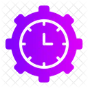 Time Management Gear Efficiency Icon