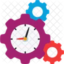 Time Management Clock Gear Icon