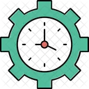 Time Management Clock Cogwheel 아이콘