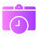 Time Sheet Clock Working Hours Icon