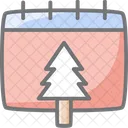 Time Table Christmas Tree Winter Icon Icon