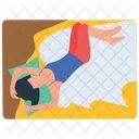 Time To Awake Morning Time Girl Walking Up Icon