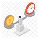 Time Vs Dollar Time Is Money Financial Comparison Icon