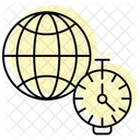 Time Zone Color Shadow Thinline Icon Symbol