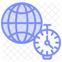 Time Zone Duotone Line Icon Icon
