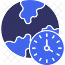 Time Zone Global Time Differences Worldwide Clock Icon