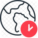 Time Zone Globe Clock Icon