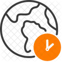 Time Zone Globe Clock Icon