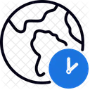 Time Zone Globe Clock Icon