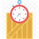 Timer With Parcel Stopwatch Package Icon