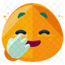 Timide Rire Emoji Icône