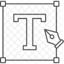 Tipografia De Borde Fino Icono