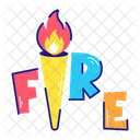 Tipografia De Fogo Palavra De Fogo Fonte De Fogo Icon