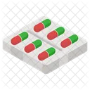Tiras De Pastillas Capsulas Medicamentos Icono