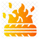 Tire Fire Burning Accident Icon