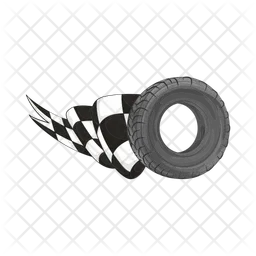 Tire with racing flag  Icon