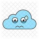 Tired Cloud Stress Cloud Cloud Emoji Icon