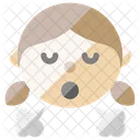Girl Face Tired Icon