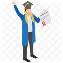 Titulaire Dun Diplome Diplome Nouveau Diplome Icône