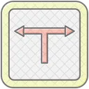 T Junction Sign Lineal Color Icon Icon