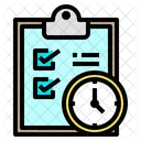 Clipboard Checklist Clock Icon
