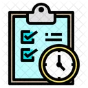 Zwischenablage Checkliste Uhr Icon