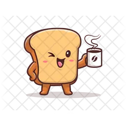 Toast Drinking Coffee  Icon