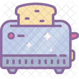 Violet Toaster Icon. Cartoon Of Violet Toaster Icon For Web Design