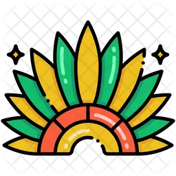 Tocado de plumas azteca  Icono