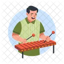 Tocador De Marimba Personagem Artista Ícone