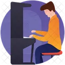 Pianista Tocando Piano Instrumento Musical Ícone