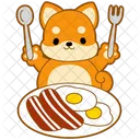 Tocino Tenedor Shiba Por Dentro Icono